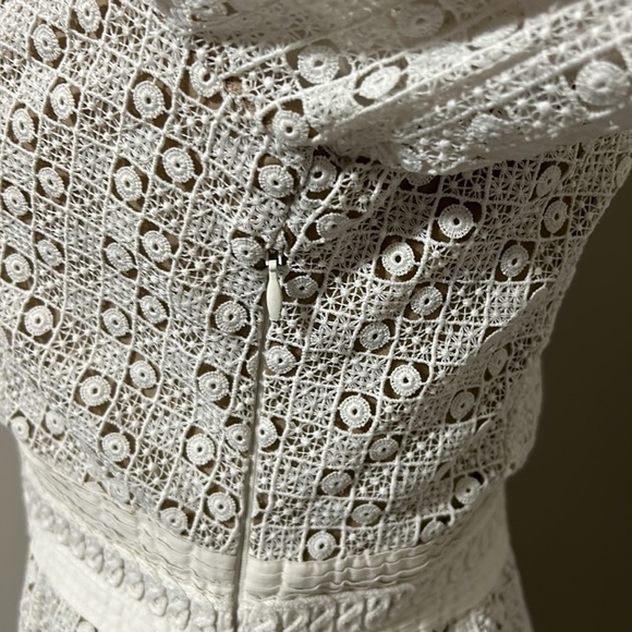 The Kooples Guipure Embroidered Mini Dress Daisy Love White Bridal Brunch Sz M - Picture 9 of 16